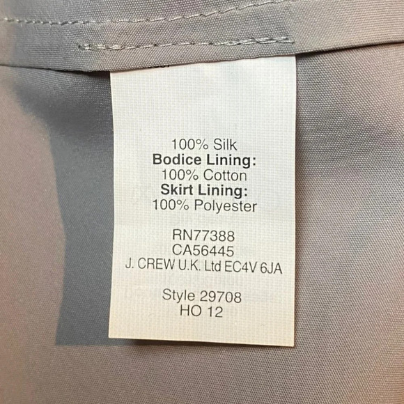 J. Crew Graphite Grey Taryn Silk Chiffon Strapless  Dress - Picture 11 of 12